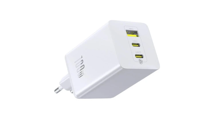 Baseus GaN EnerFill FE11 P10182102213-00 100W szybka ładowarka sieciowa z 2 gniazdami USB-C PD oraz USB