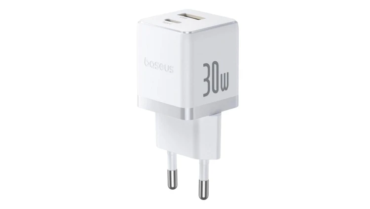 Baseus Palm P1011160A213-00 30W szybka ładowarka sieciowa z gniazdem USB + USB-C PD 3.0 PPS