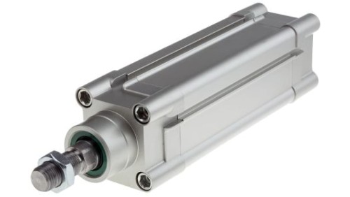 Siłownik profilowy, dwustronnego działania, CDEM Ø 50mm, skok 100mm, z amortyzacją elastyczną, RS PRO