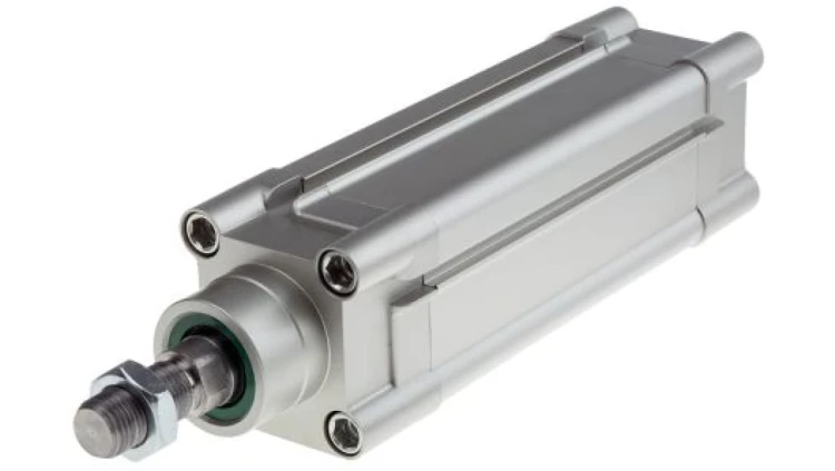 Siłownik profilowy, dwustronnego działania, CDEM Ø 50mm, skok 100mm, z amortyzacją elastyczną, RS PRO