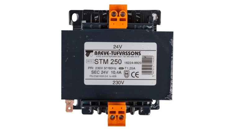 Transformator 1-fazowy bezpieczeństwa STM 250 230/ 24V 10,4A, Ta 40, 16224-9920