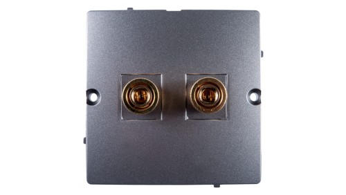 Simon Basic Gniazdo głośnikowe do jednej kolumny stal inox BMGL2.02/21