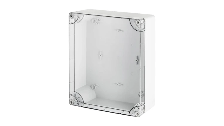 INDUSTRIAL Puszka hermetyczna n/t 270x220x106mm IP65 szara, pokrywa transparentna 2719-01