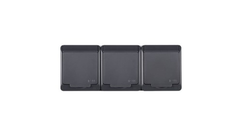Hermes Gniazdo hermetyczne potrójne z/u Schuko antracyt 16A IP44 0326-07