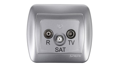 Simon Akord Gniazdo antenowe RD/TV/SAT koŮcowe aluminium metalizowane AAS/26