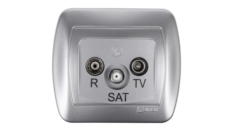 Simon Akord Gniazdo antenowe RD/TV/SAT koŮcowe aluminium metalizowane AAS/26