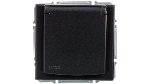 ASFORA Gniazdo 2P+PE IP44 do systemu ramkowego antracyt EPH2800671