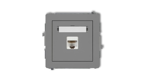 DECO Gniazdo komputerowe pojedyncze 1xRJ45, kat. 5e, 8-stykowy szary mat 27DGK-1