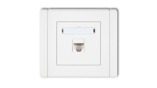 FLEXI Gniazdo komputerowe pojedyncze 1xRJ45, kat. 5e, 8-stykowe biały FGK-1