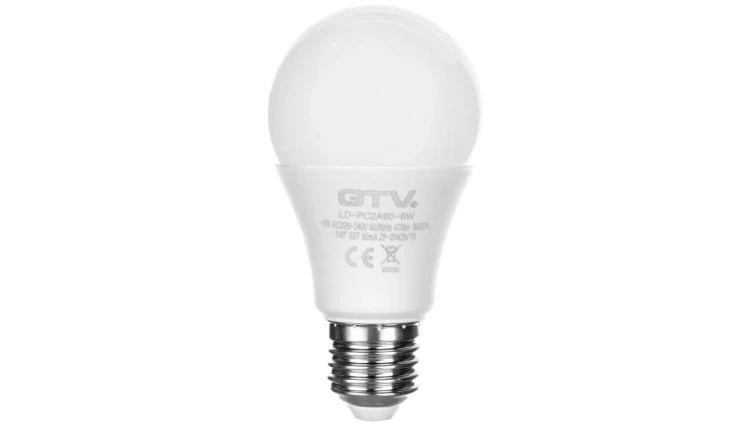 Żarówka LED E27 A60 6W 470lm ciepła biała AC230V 160st. LD-PC2A60-6W