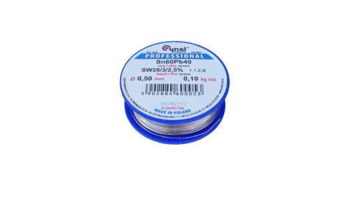 CYNEL UNIPRESS Cyna 0,50mm 100g Sn60Pb40 SW26/3/2.5 spoiwo lutownicze PROFESSIONAL
