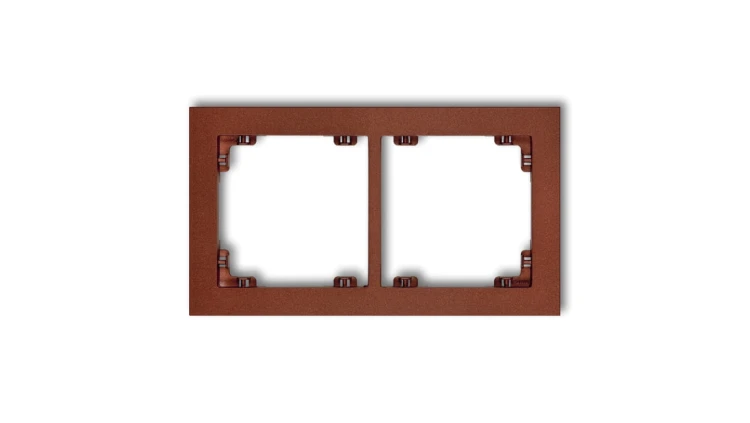 DECO Ramka podwójna brązowy metalik 9DR-2