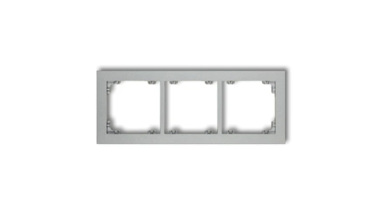 DECO Ramka potrójna srebrny metalik 7DR-3