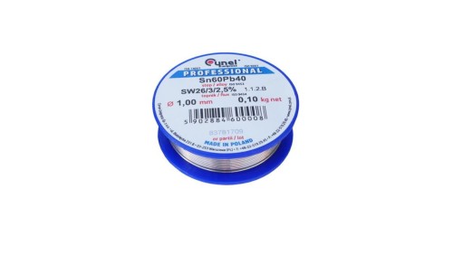 CYNEL UNIPRESS Cyna 1,00mm 100g Sn60Pb40 SW26/3/2.5 spoiwo lutownicze PROFESSIONAL