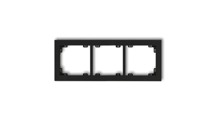 DECO Ramka potrójna czarny mat 12DR-3