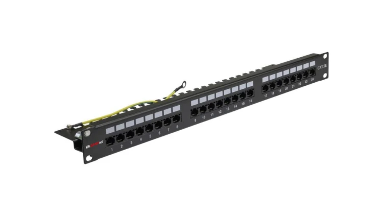 CU.PP.00018 Patch panel 19 1U 24xRJ45 kat.5e UTP GMPnet supported by BITNER - 25 LAT gwarancji