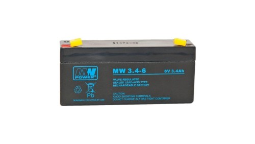 Akumulator AGM 6V 3.4Ah (134x34x59mm) MW 3,4-6