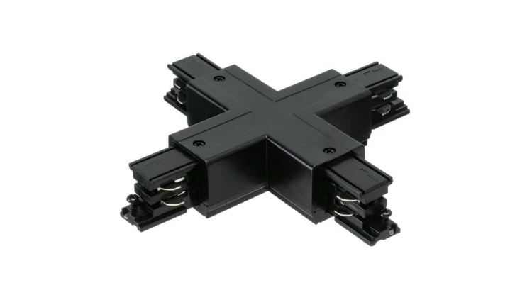 Konektor czwórnik LUXSYSTEM-3F black czarny CreeLamp krzyżak LEWY