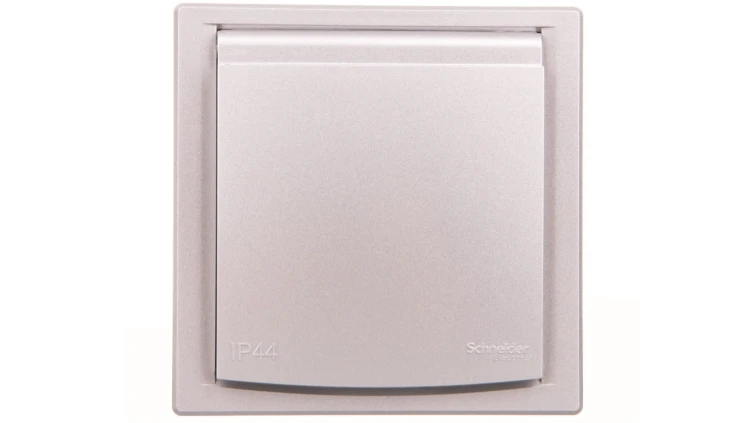 ASFORA Gniazdo SCHUKO IP44 z ramką (1-krotne) aluminium EPH3100361