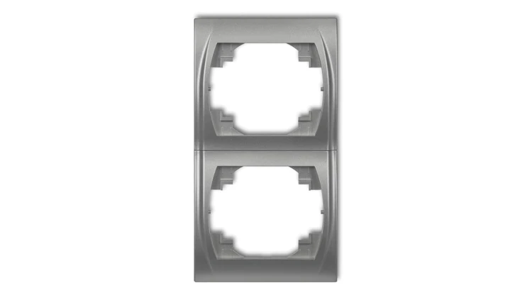 LOGO Ramka pionowa podwójna srebrny metalik 7LRV-2