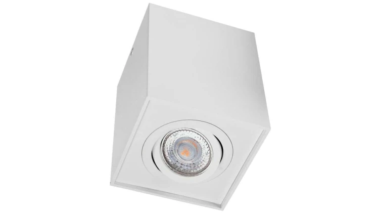 Oprawa sufitowa natynkowa INDI Gu10 230V sand white / biała piaskowana 97x97x124