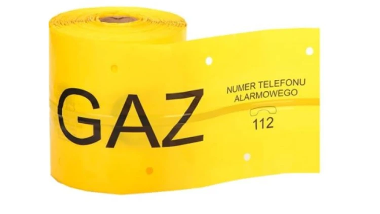 Folia żółta 20 cm, z nadrukiem, z wkładką stalową TOL-Gn1/20 L-100