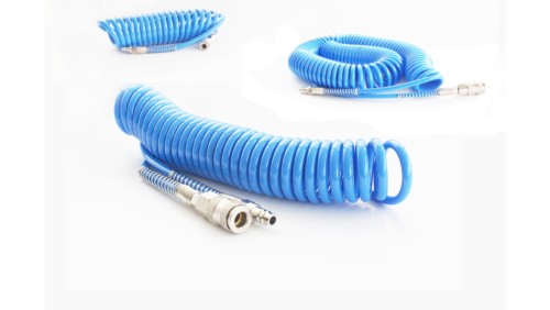 Wąż spiralny pneumatyczny 12x8 mm z szybkozłączami DN7,2 długość 10 m