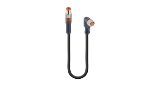 Kabel konfekcjonowany obustronnie zakończony złącza M8 męskie proste żeńskie kątowe 3-pinowe RSMV 3-RKMWV 3-224/0,6 M