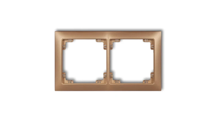 DECO Ramka uniwersalna podwójna z tworzywa DECO Soft złoty metalik 8DRSO-2
