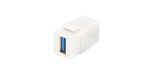 Moduł Keystone USB 3.0 łącznik do gniazd i pustych paneli żeński/żeński biały DN-93404