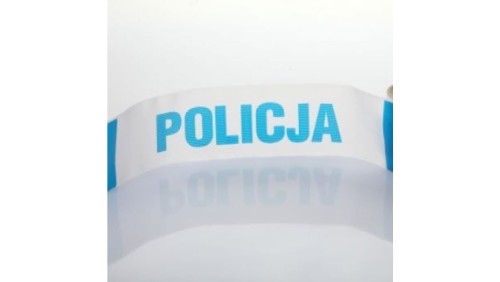 Taśma odgradzająca biało niebieska nadruk POLICJA 10cm TOO-BN/10 /100mb