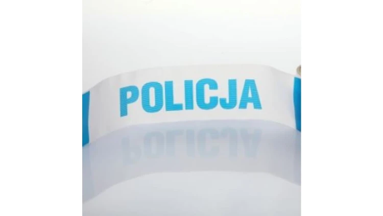 Taśma odgradzająca biało niebieska nadruk POLICJA 10cm TOO-BN/10 /100mb