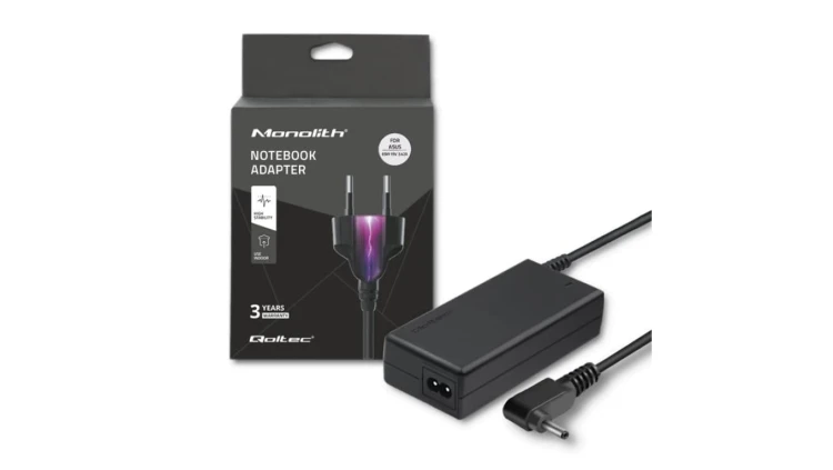 Qoltec Zasilacz laptopa do Asus 65W 19V 3.42A 4.0*1.35 +kabel zasilający