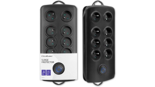 Qoltec Listwa zasilająca antyprzepięciowa 8 gniazd 2.5m Czarna