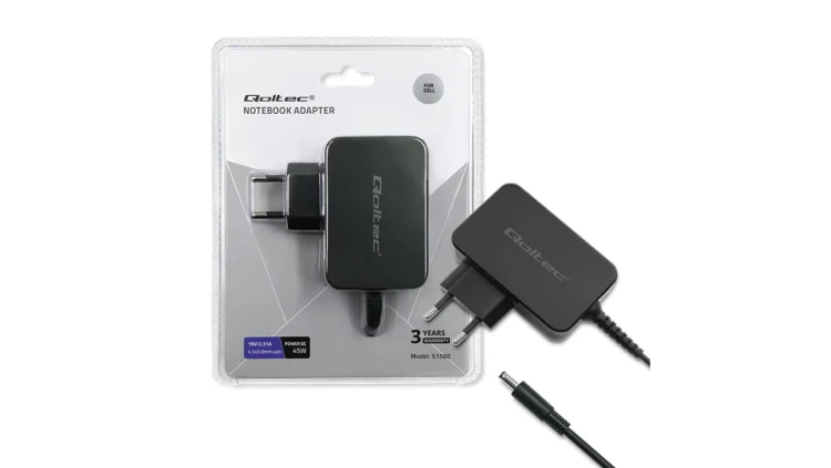 Qoltec Zasilacz do laptopa Dell 45W 19.5V 2.31A 4.5*3.0+pin