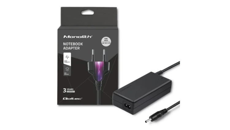 Qoltec Zasilacz do laptopa Asus 45W 19V 2.37A 3.0*1.0 +kabel zasilający