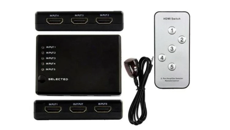 Przełącznik HDMI z pilotem, switch 5 wejść x 1 wyjście HDMI 4Kx2K LKV501E