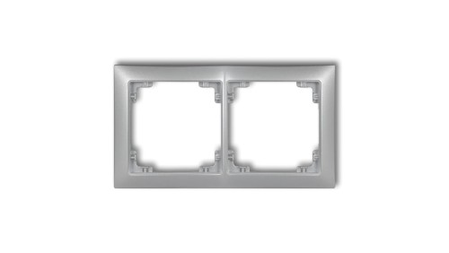 DECO Ramka uniwersalna podwójna z tworzywa DECO Soft srebrny metalik 7DRSO-2