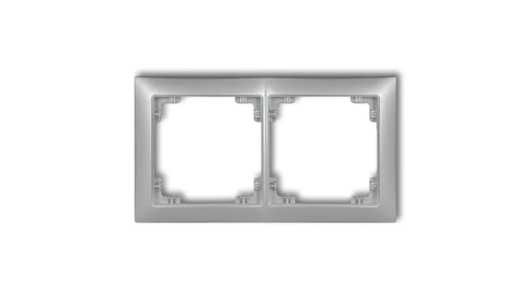 DECO Ramka uniwersalna podwójna z tworzywa DECO Soft srebrny metalik 7DRSO-2