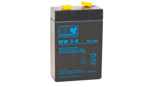 Akumulator AGM 6V 3Ah (66x33x97mm) MW 3-6