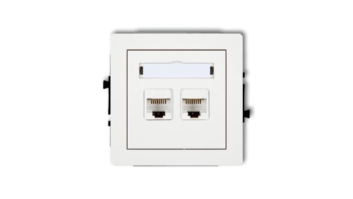 DECO Gniazda komputerowe podwójne 2xRJ45, kat. 5e, 8-stykowy biały DGK-2