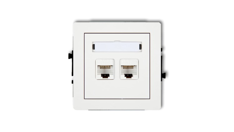 DECO Gniazda komputerowe podwójne 2xRJ45, kat. 5e, 8-stykowy biały DGK-2