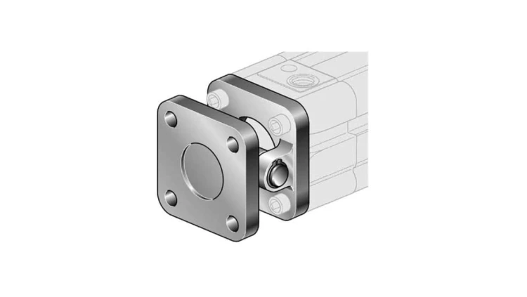 Ucho proste kompletne do siłownika pneumatycznego D32, ISO15552/6431, ISO21287, ze śrubami montaż.