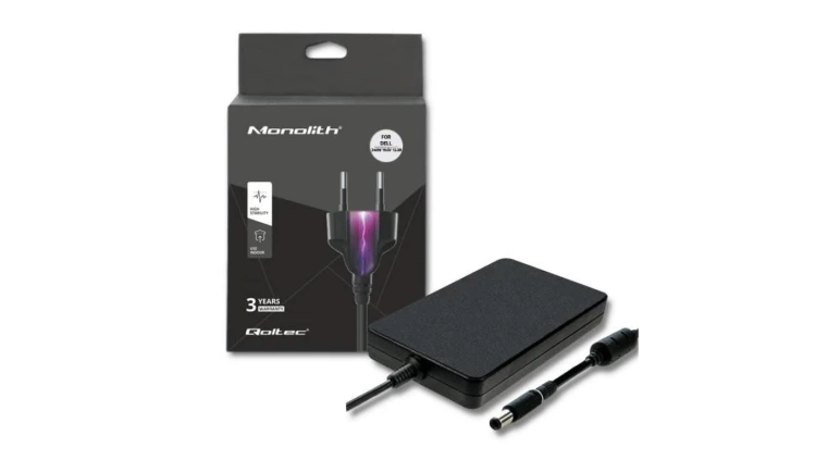 Qoltec Zasilacz do Dell 240W 19.5V 12.3A 7.4*5.0+ pin +kabel zasilający