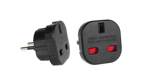 Adapter gniazdo UK na wtyk EU Maclean MCE72 czarne MCE72