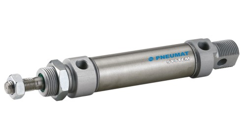 Siłownik pneumatyczny okrągły ISO6432 D8x10 z amortyzacją mechaniczną