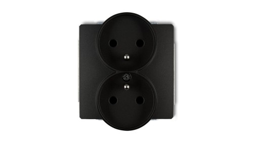DECO Soft Gniazdo podwójne z/u do ramki czarny mat 12DGPRSO-2zp
