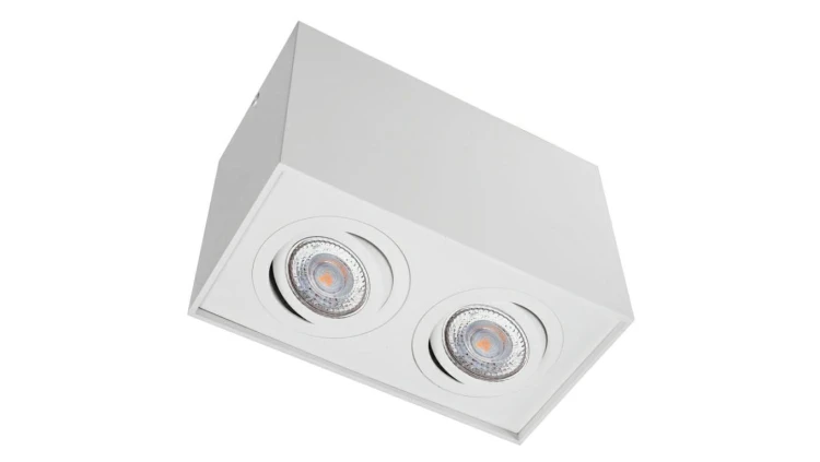 Oprawa sufitowa natynkowa INDI-2 Gu10 230V sand white / biała piaskowana 180x97x124