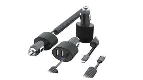 Ładowarka samochodowa 2xUSB, lightning spiralny 1.8m Maclean MCE76 5.2A MCE76