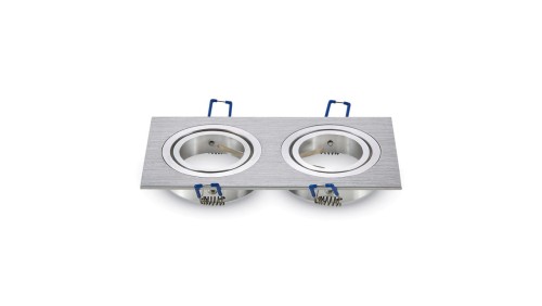 Oprawa punktowa Oczko 2xGU10 IP20 Kwadratowa Aluminiowa Szczotkowana 3608